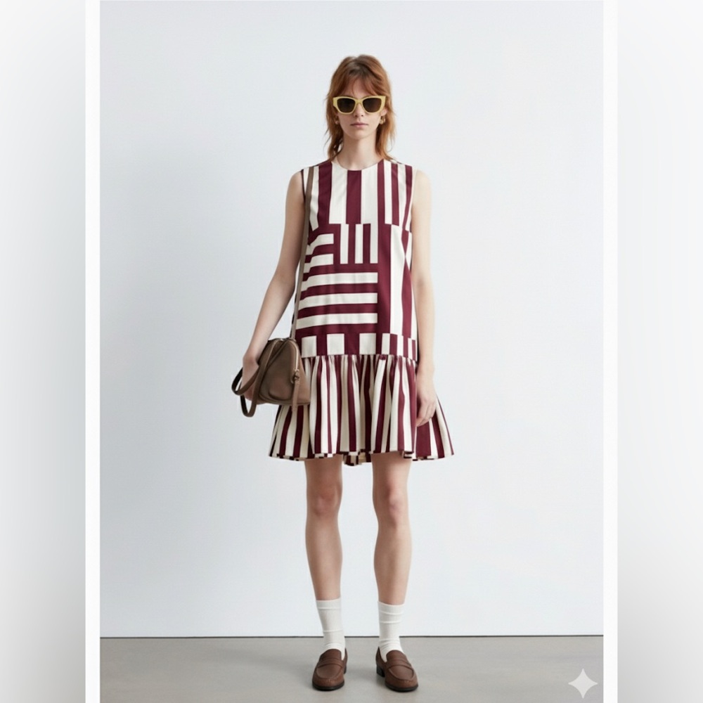 Peplum Linen Midi Dress
